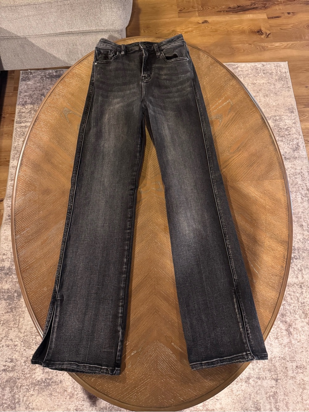 Women's Black Washed Flare Jeans